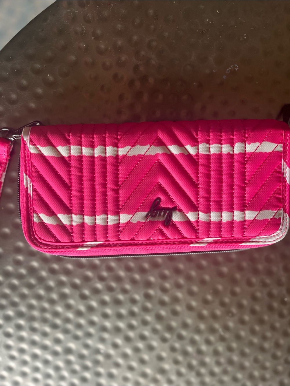 Lug Straddle Wallet in Magenta Stripe New!